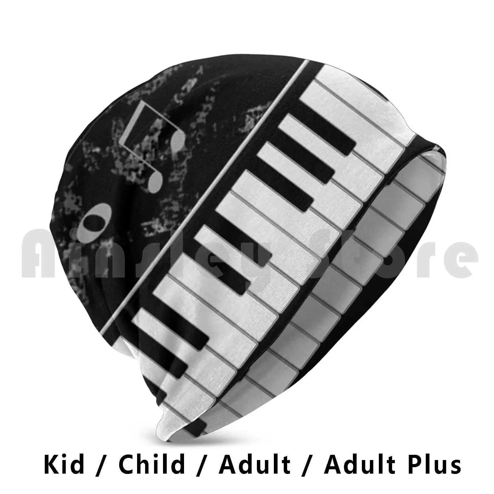 

Black And White Piano Music Pattern Beanies Knit Hat Hip Hop Music Music Pattern Music Notes Music Lover