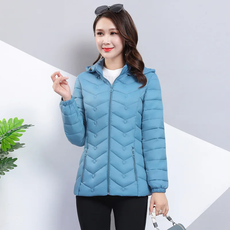 XL-6XL Women's Cotton-padded Clothes To Keep Warm 2022 New Temperament Solid Color Slim Down Cotton Ladies Jacket