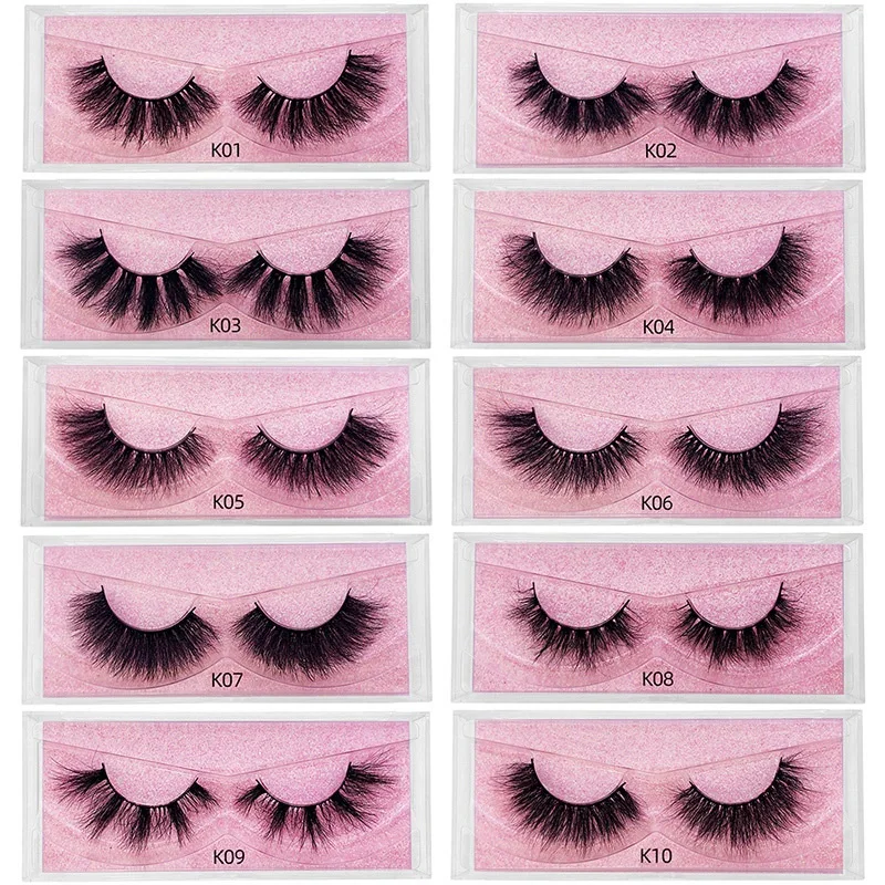 Thick Natural Long 3D Mink Hair Fake Lashes Soft Light Reusable Handmade Curly False Eyelashes Extensions 20 Pairs/Lot DHL