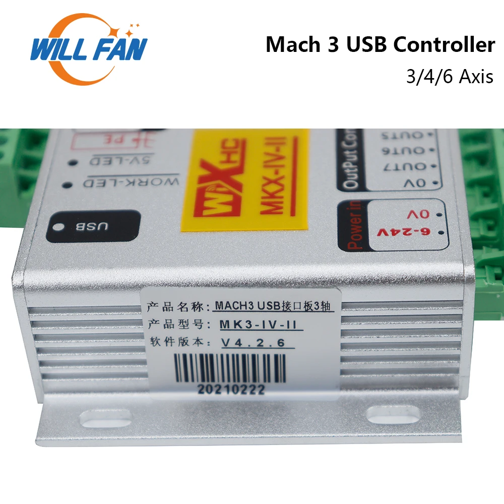 Will Fan XHC Ethernet Mach3 Board 3 4 6 Axis Motion Control Card 2MHz USB Port Support Windows 7 10 For CNC Router Machine | Инструменты