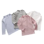 Демисезонные футболки для девочек, топы с длинным рукавом для детей, хлопковая детская Термоводолазка, детские футболки, нижнее белье для малышей