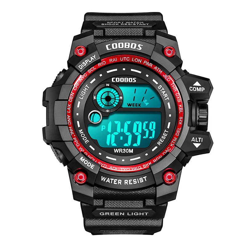 

Cool Luminous Men Sport Watch High-end Silicone Strap Military Wrist Watch Led Calendar Waterproof Digital Watch reloj de hombre