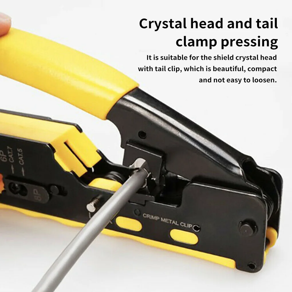 

Wire Crimper 6P+8P Hand Cable Stripper Steel Crystal Head Wire Pressing Plier Crimping Tool