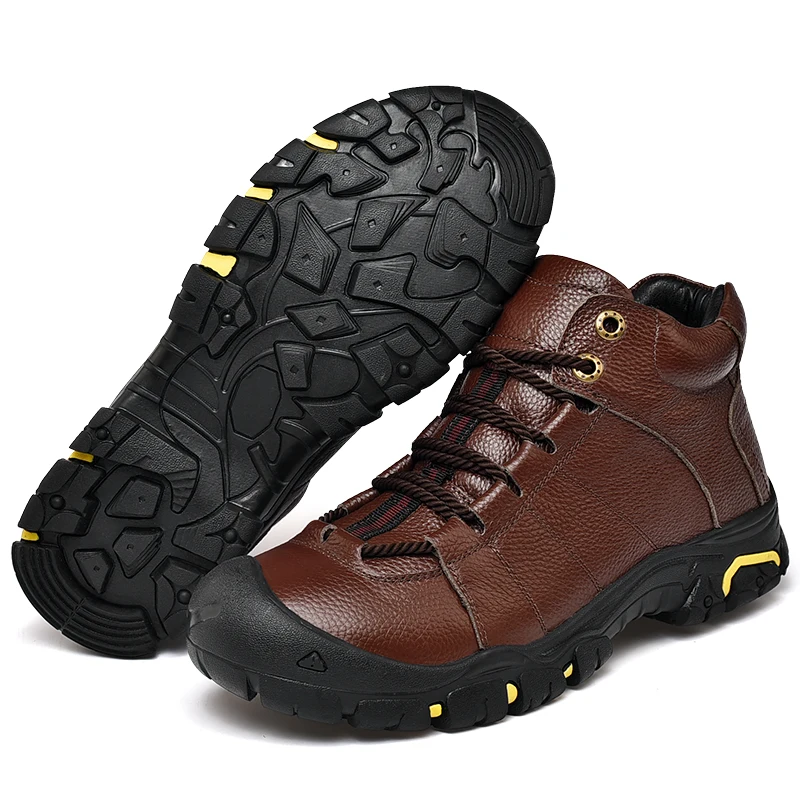 

Handmade Men Winter Fur Warm Snow Boots For Outdoor Sneakers Male Cow Leather Casual Shoes Adult Plush Ankle Zapatos De Hombre