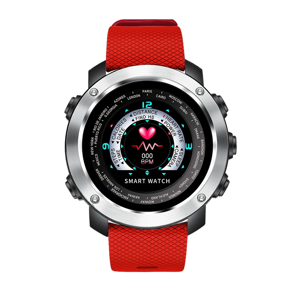 Metal Dial Red Bozlun 3D умные цифровые часы для мужчин, уличные спортивные часы, монитор сердечного ритма, шагомер, калории, фитнес, Bluetooth, умные часы W30 - Цвет: Metal Dial Red