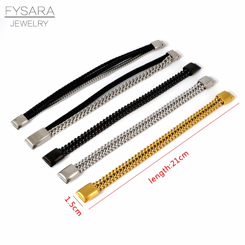 Браслеты FYSARA мужские из нержавеющей стали тяжелые плетеные цепи в стиле панк