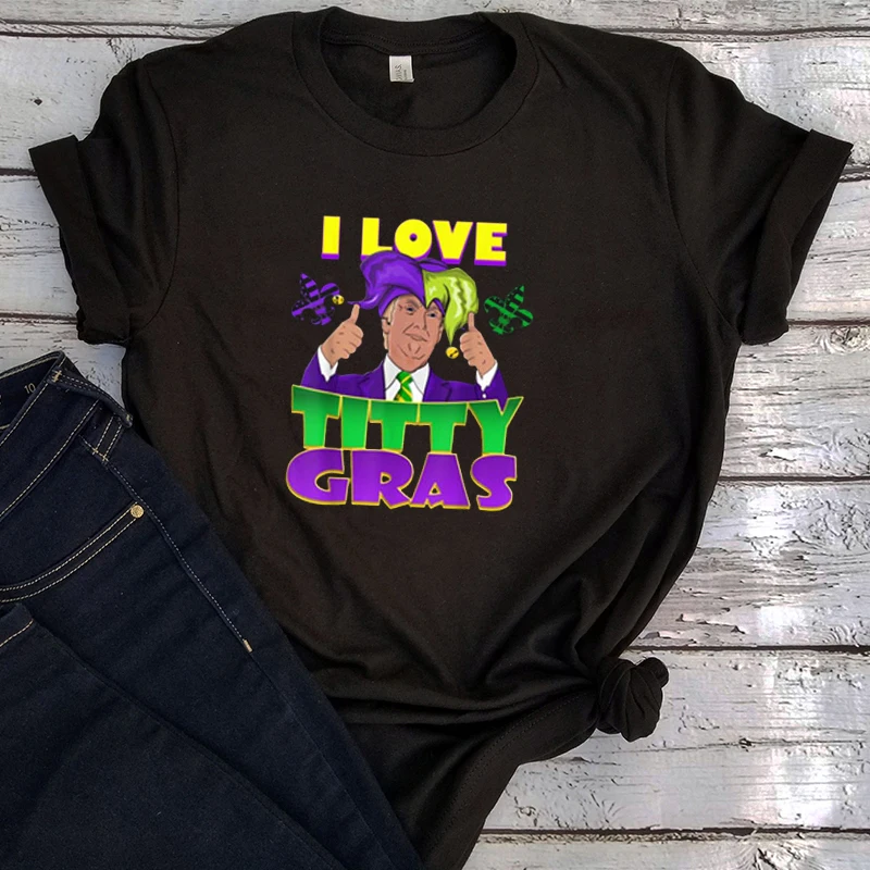 Трамп Марди Гра футболка 2018 Kawaii уличная белый топ 90s пара одежда женские Harajuku