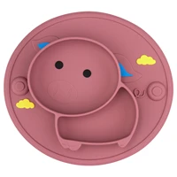 baby non slip silicone bowl baby plate toddler learning meal tray portable kids suction cup food grade tableware kids bpa free
