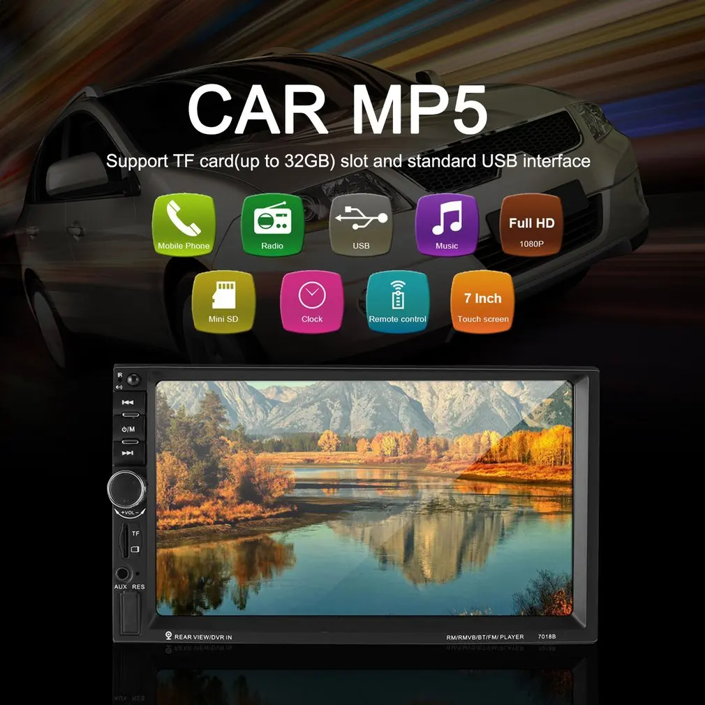 2019 новый 7 дюймов двойной 7018B 2 DIN автомобильный FM стерео радио MP5 плеер сенсорный