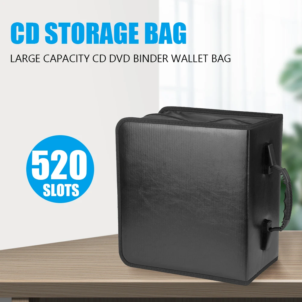 

520 слотов Диск большой емкости CD DVD VCD Кошелек для хранения Органайзер Чехол для компакт-диска DVD Сумка для переноски Альбомная коробка Жестк...