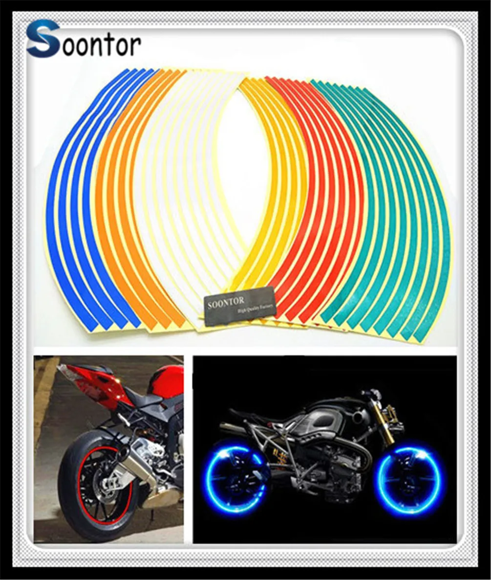 2019 Strip Motorcycle motorcross Wheel Sticker Reflective Decal Rim Tape for HONDA CRF1000L XR650R YAMAHA R6S EUROPE VERSION | Автомобили