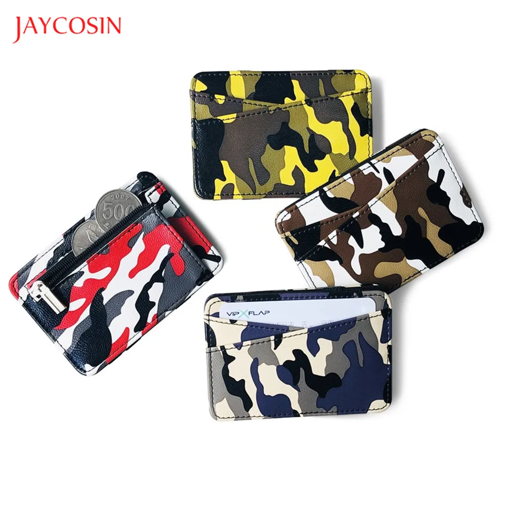 Модный Камуфляжный маленький держатель для карт Jaycosin кожаный банковских мужской