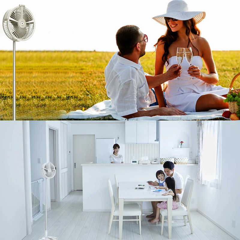 

Portable Folding Telescopic Floor Fan Rechargeable Air Cooler Stand Multifunctional Desktop Silent Humidifier Purifier