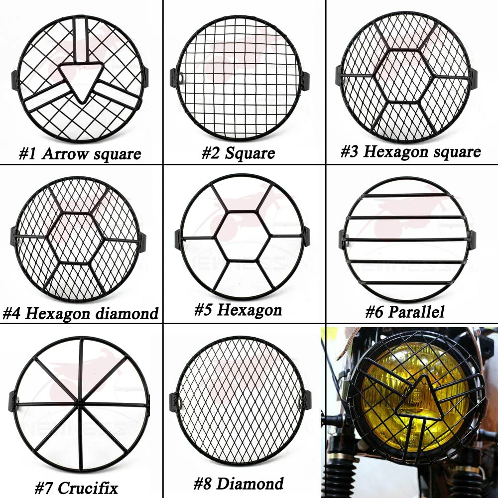 Универсальный абажур для передней фары мотоцикла 6 5 дюйма сетчатый чехол гриля