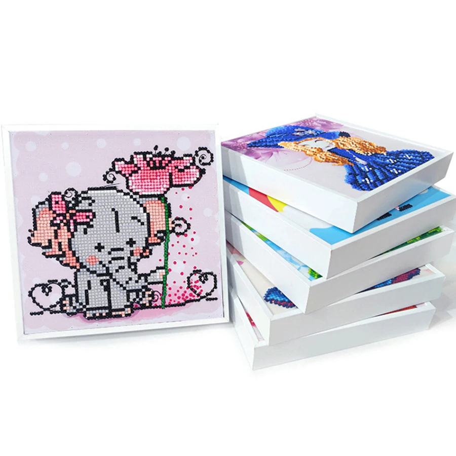 

5D DIY Diamond Painting Animal Elephant With Photo Frame Crystal Bright Diamond Crafts Home Decoration Children's Puzzle Toys