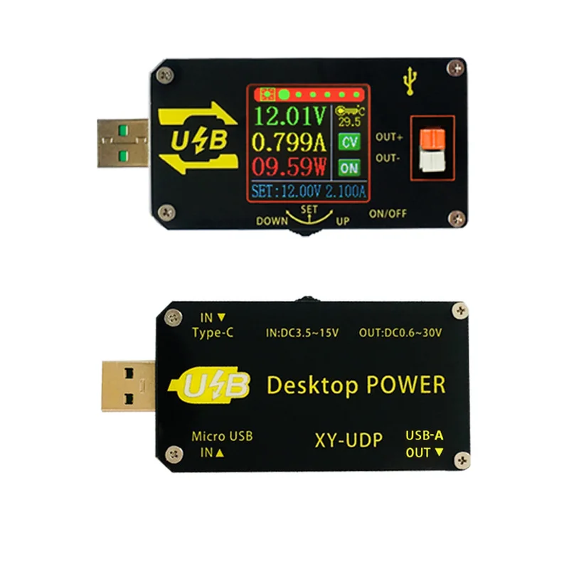 XY UDP цифровой USB DC преобразователь CC CV 0 6 30V 5V 9V 12V 24V 2A 15 Вт Мощность модуль для