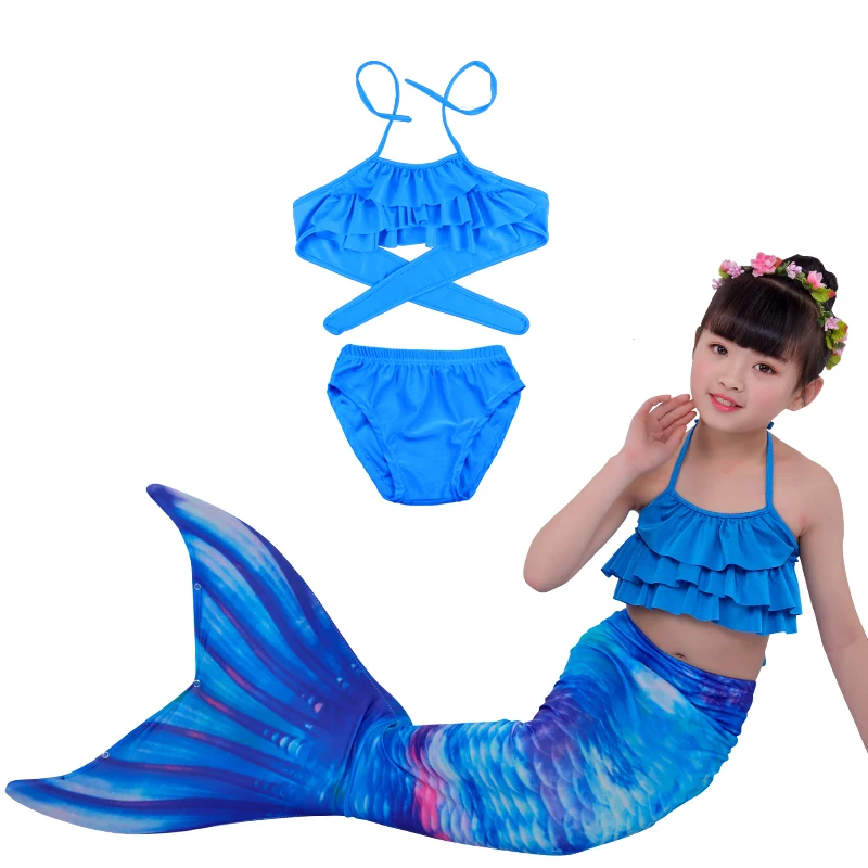 Из двух предметов на Хэллоуин Детский костюм Русалочки для девочки бюстгальтер и