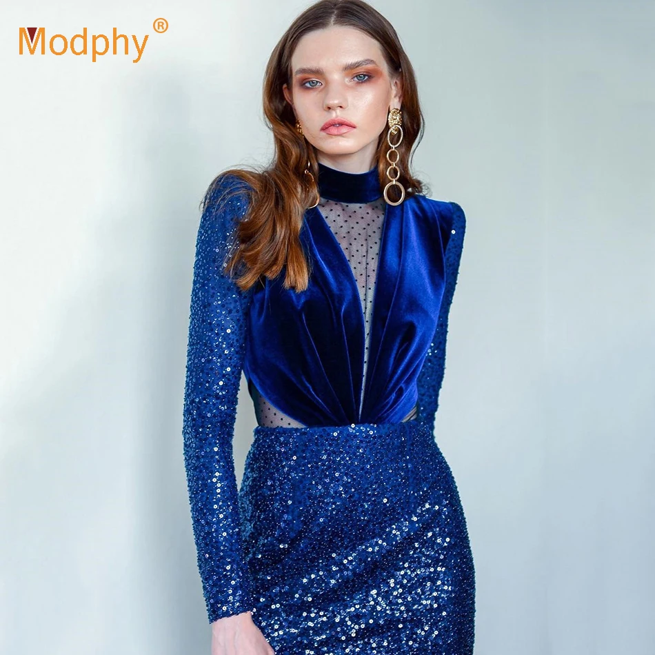 Женское бархатное платье с блестками Новое привлекательное облегающее мини