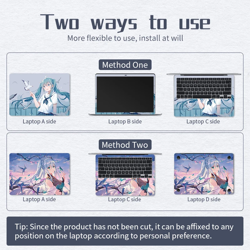 laptop stickers skins vinyl notebook skins diy anime girl cover 11 613 31415 617 3 decorate decal for macbook lenovoasus free global shipping