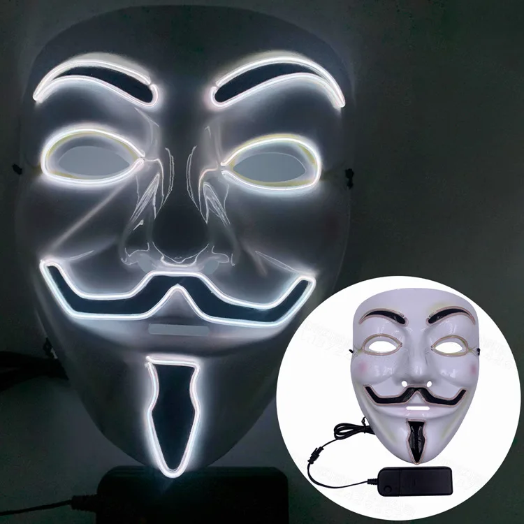 Страшные маски на Хэллоуин светодиодная светящаяся Эффективная маска с