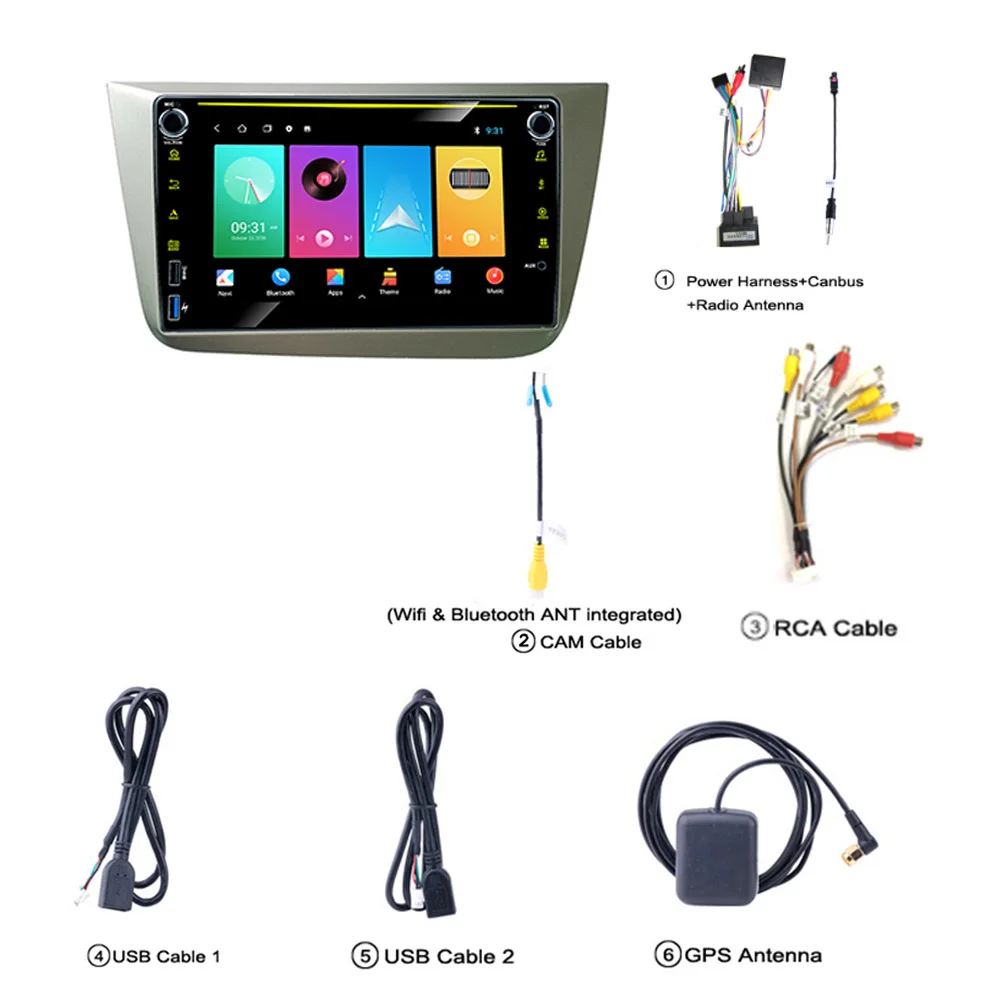 

2 Din Android Car Radio for Seat Altea 2004-2015 Toledo 2004-2009 8'' Car Radio Screen GPS Navigation Multimedia Audio Head Unit