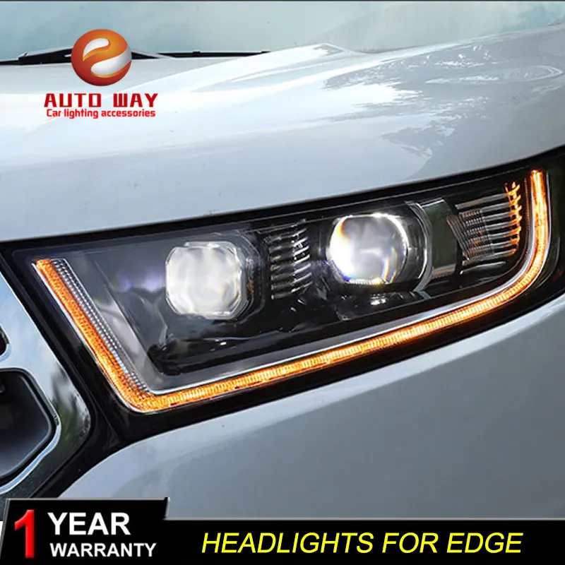 Автомобильный Стайлинг чехол для Ford Edge фары светодиодный 2015-2018 DRL Объектив с