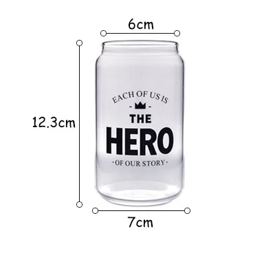 Термостойкая стеклянная чашка с надписью в скандинавском стиле для сока