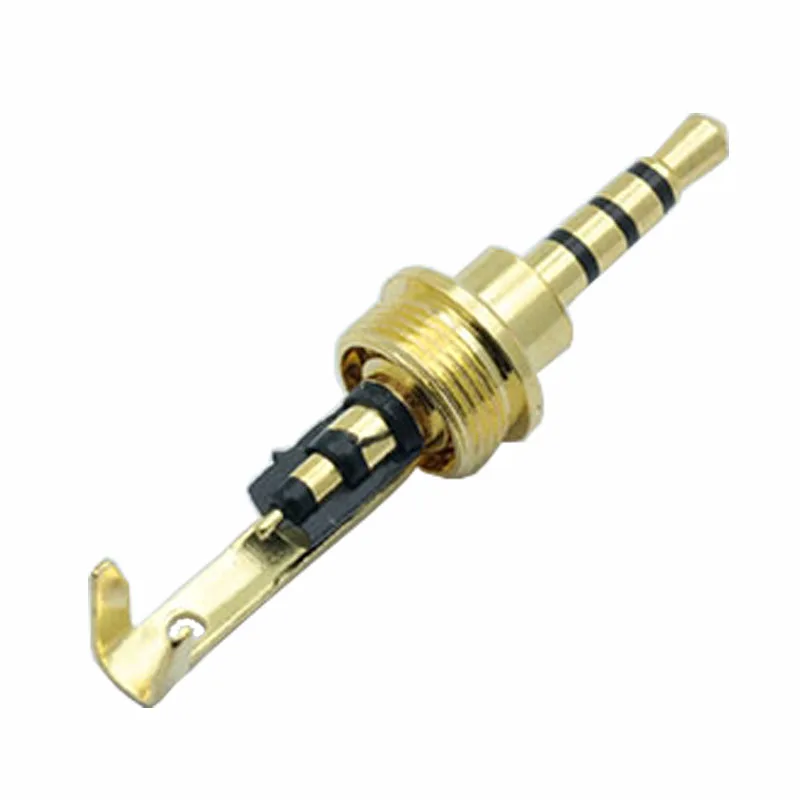 

100pcs/lot Jack 2.5mm 4 Poles Male Plug Carbon Fiber 4 Pin 2.5mm Stereo Plug Soldering Headphone Wire Connector for 6MM Cable