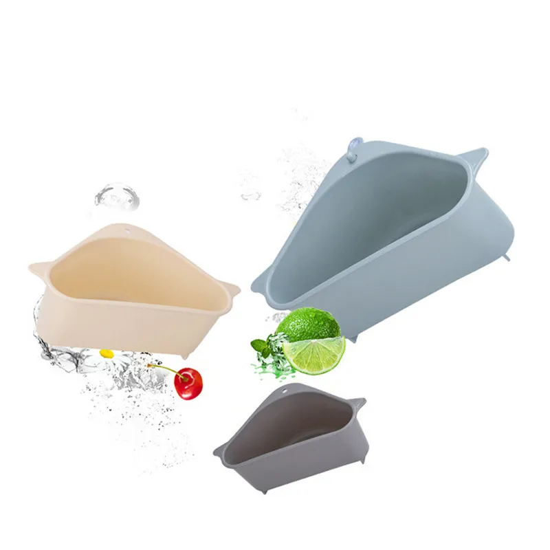 

Kitchen Accessories Triangular Sink Strainer Drain Fruit Vegetable Strainer Basket Suction Cup Rack Storage Kitchen Gadgets Tool