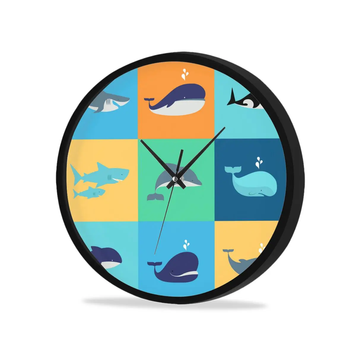 

Настенные часы с мультяшным принтом Кита, зеркальные настенные креативные настенные часы «сделай сам», съемный художественный Декор для до...