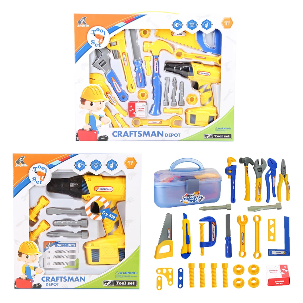 

24 PCS Simulation Toolbox Set Children's Play House Construction Tool Role-Playing Toolbox Mini Children's Simulation Toys