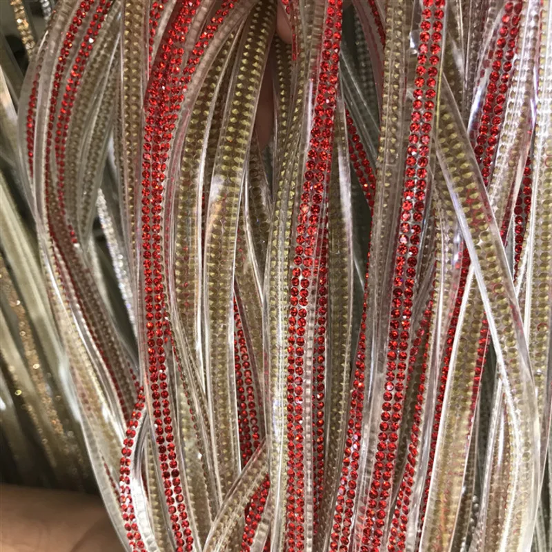 2 ярда ПВХ стразы обвязка для сандалий сумок обуви мебели прозрачный красный