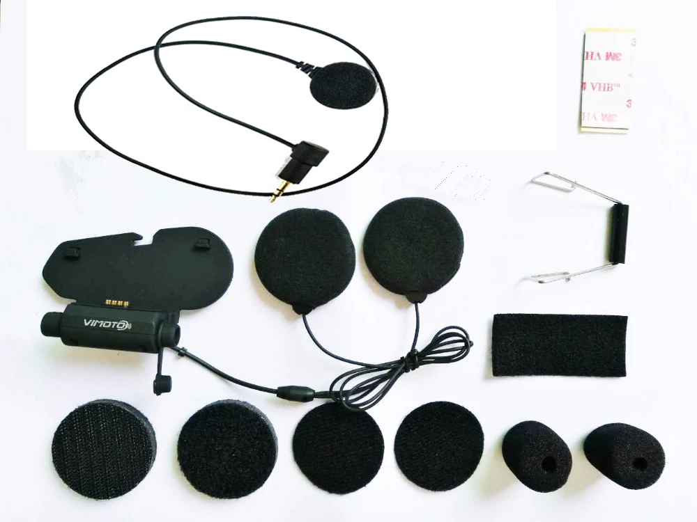 

Original Vimoto V6 V3 Motorcycle Bluetooth Helmet Headset Base Accessories Kit Soft Earphone Earpiece Mic for Full Face Helmet