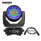 Светодиодный прожектор, с движущейся головкой, сценический с зумом, 19х15 Вт, 2 шт. в комплекте