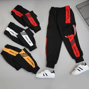 Демисезонные детские штаны, спортивные штаны для мальчиков, хлопковые детские штаны для подростков, одежда в стиле хип-хоп для мальчиков 4, 6, 8, 10, 12, 14 лет