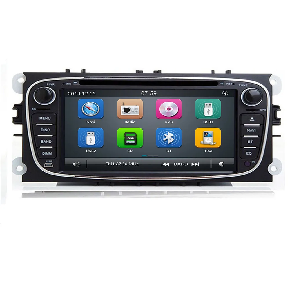 Автомобильный DVD плеер 2 Din 7 дюймов радио онлайн карты GPS навигация Wi Fi для Ford focus II