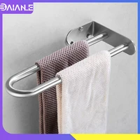 bathroom towel holder stainless steel towel rack hanging holder wall mounted double towel bar ring toilet towel hanger shelf