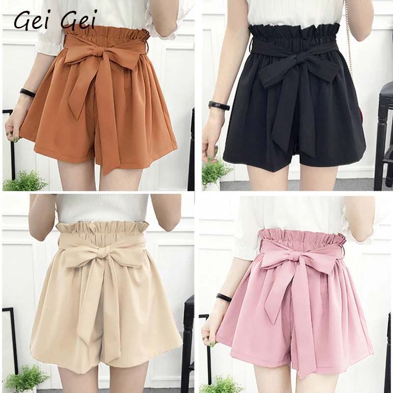 

Женские Летние повседневные шорты 2020, узкие свободные пляжные шорты с высокой талией и широкими штанинами