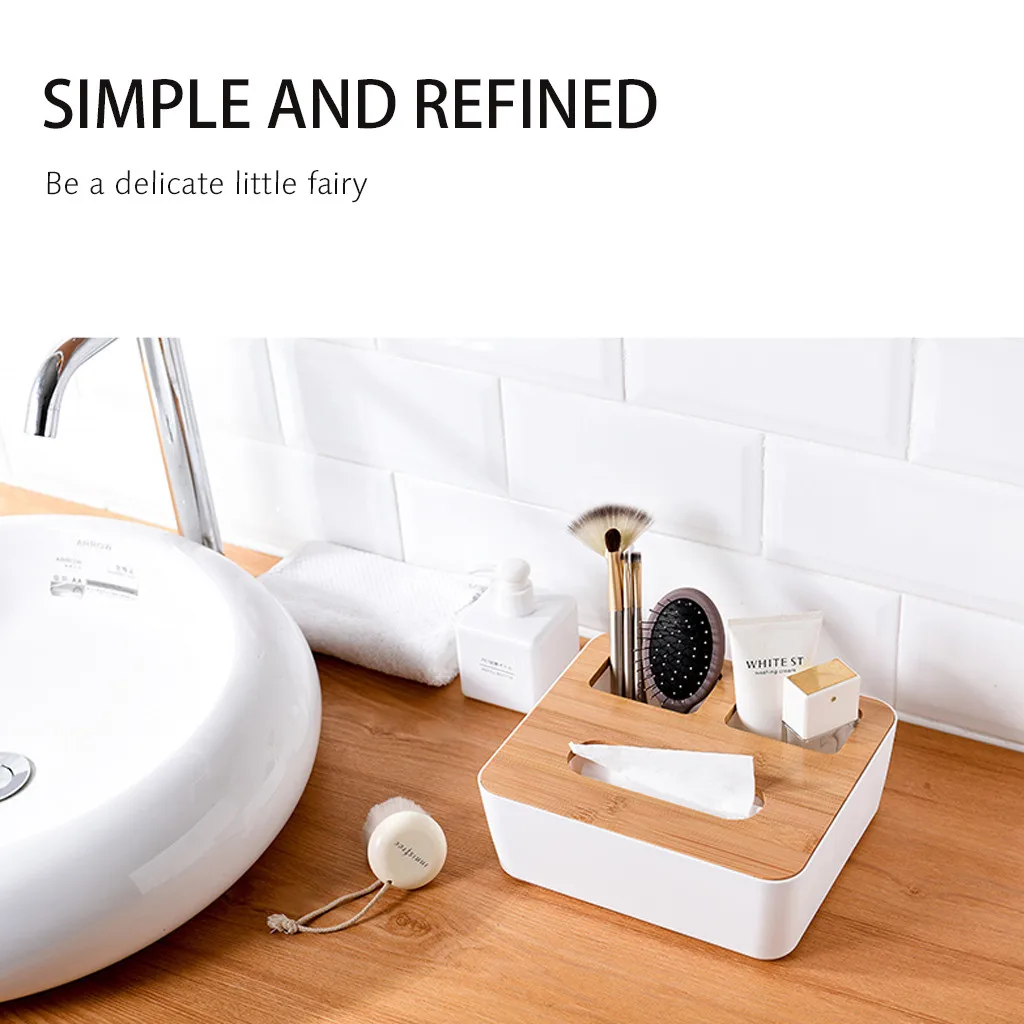 38 # домашняя кухня деревянная пластиковая коробка для салфеток бамбуковая крышка