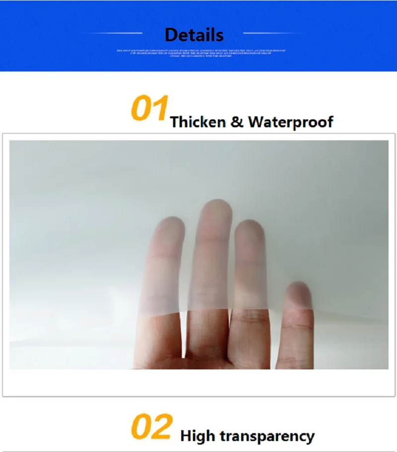 Thicken 0.08mm 1m Width PE Plastic Rainproof Mulch Garden Greenhouse Film Succulent Plants Cover Transparent Thermal Membrane
