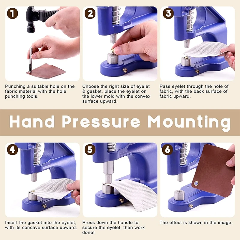 

50PE Manual Hand Press Machine Eyelet Snaps Rivets Installation Press Machine Cloth Cover Button Machine Sewing Repair Tool
