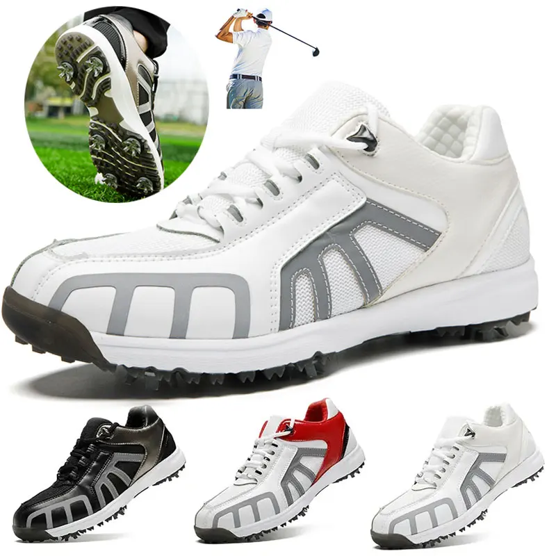

Мужские кроссовки для гольфа, дышащие, Нескользящие, съемные, с вращающейся кнопкой, обувь для гольфа, для тренировок на открытом воздухе