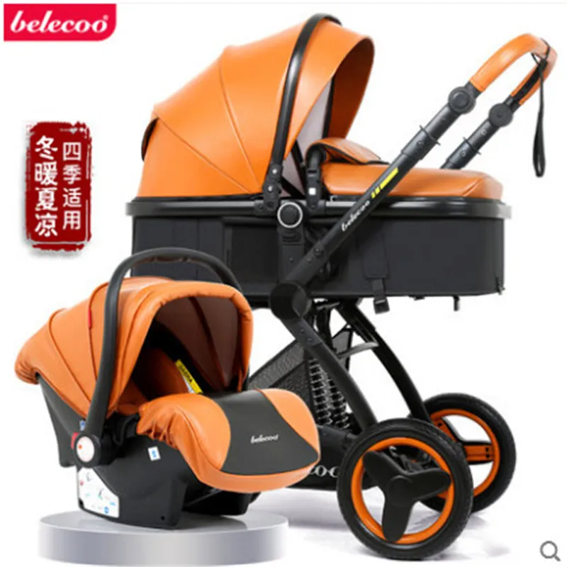 

Belecoo Luxury Baby Stroller 2 in 1 Carriage High Landscape Pram Suite for Lying and Seating on 2018