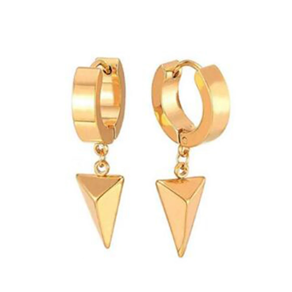 Корейские крутые серьги в стиле панк для мужчин и женщин треугольные висячие из