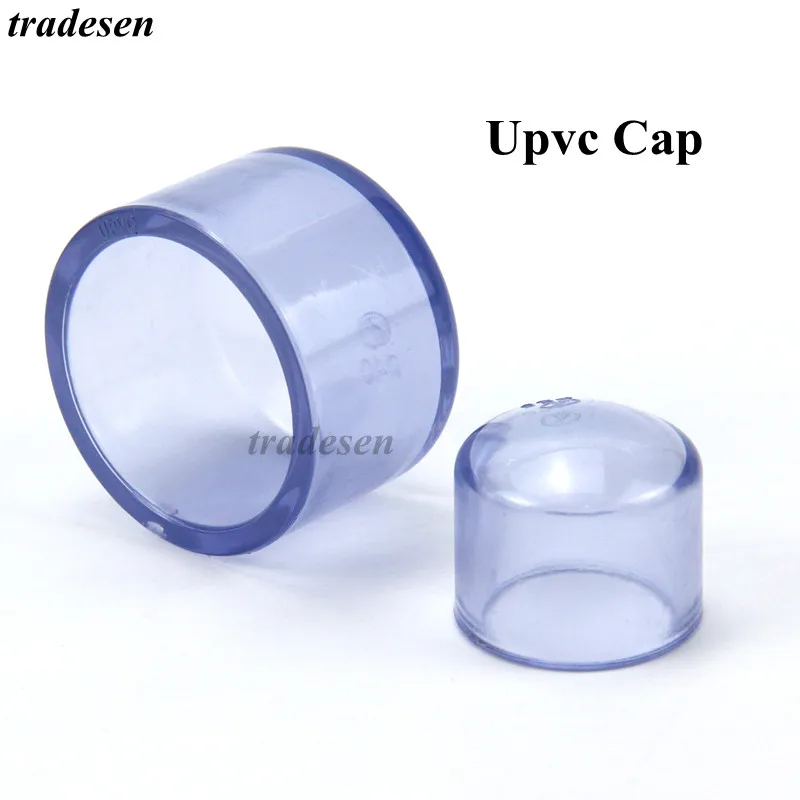 

1Pcs I.D 20-50mm Transparent UPVC End Cap Connector Aquarium Fish Tank PVC Pipe Connectors Garden Irrigation Water Tube Fittings