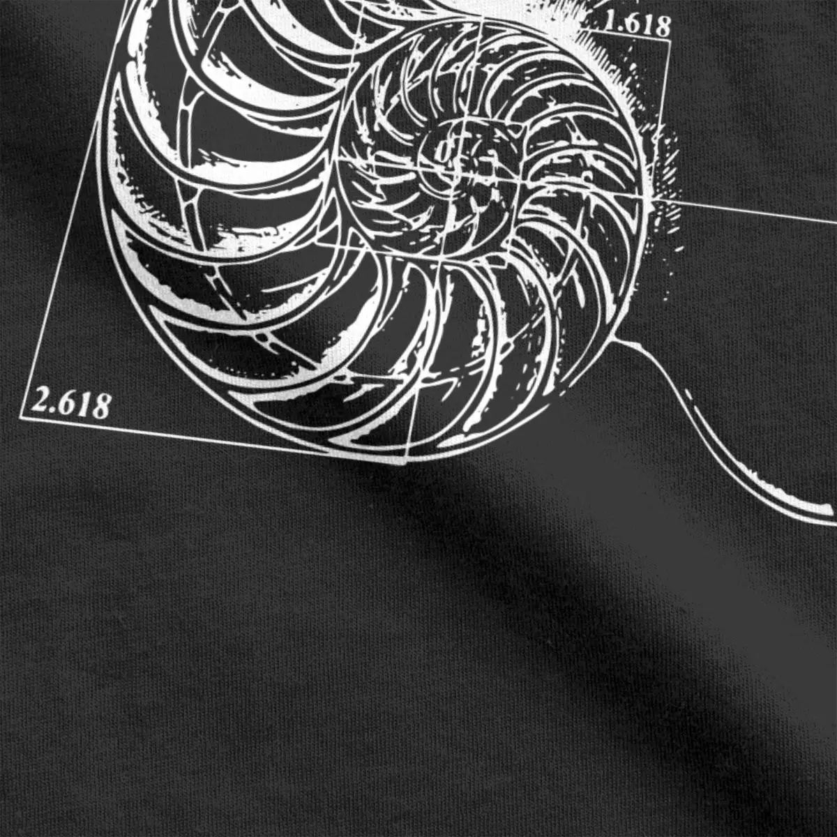 Мужская футболка Fibonacci On A Nautilus Shell Crazy из чистого хлопка с короткими рукавами
