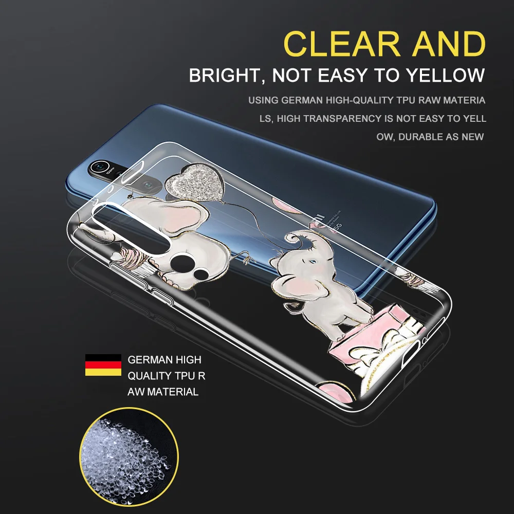 

Dumbo Elephant Case For Xiaomi MI Note 11 10 9 9T Pro SE A3 Lite X3 F1 F3 Redmi Note 10 8T 9 8 7 9T K40 Pro Soft TPU Phone Funda