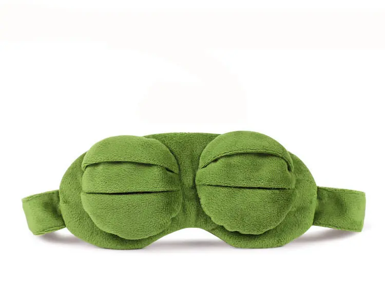 

Frog funny sleep eye mask sad frog 3D eye mask eye mask cover cartoon soft plush sleep mask green travel rest eye mask