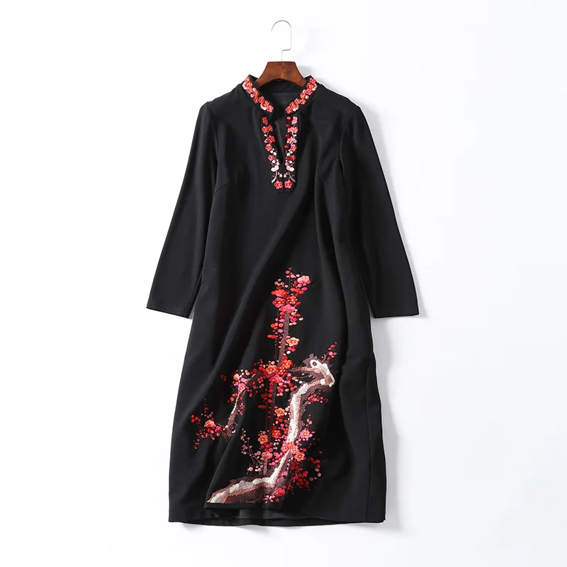 

Top Quality New 2020 Autumn Sexy Party Mermaid Casual Women Hollow Out Embroidery Long Sleeve White Black Dress Above Knee