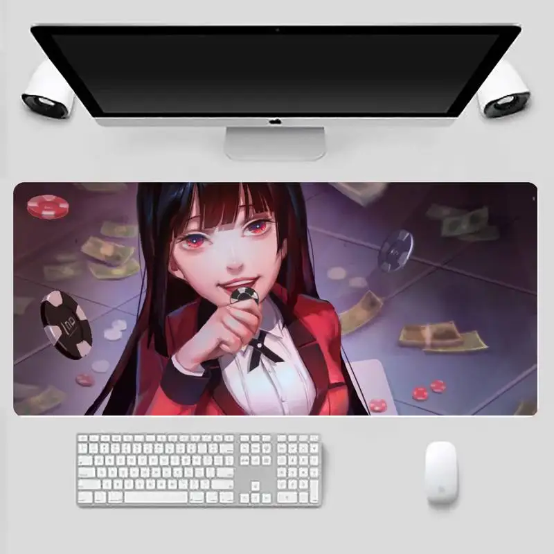 

Kakegurui Jabami kawaii Keyboards Mat Rubber Gaming mousepad Desk Mat Gamer Large Mouse Mat pad X XL Non-slip Laptop Cushion